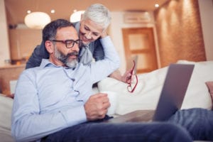 Couple discussing preparation for a phased retirement